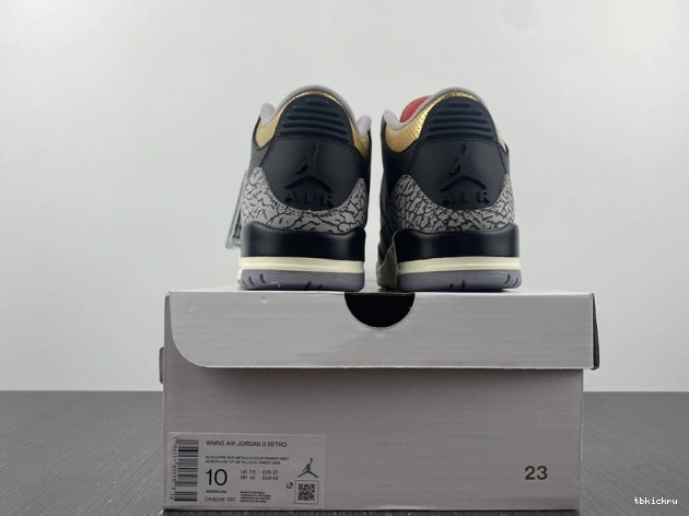 Reps TBK WMNS Black 3 Gold Jordan CK9246-067 Air 0719